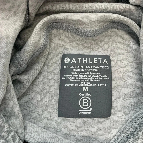 Athleta Base Layer Top M Turtleneck Hood Gray Activewear Casual Travel Work - Picture 7 of 9